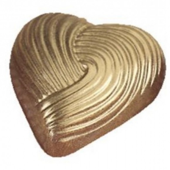 Поликарбонатна форма бонбон "Златно сърце"